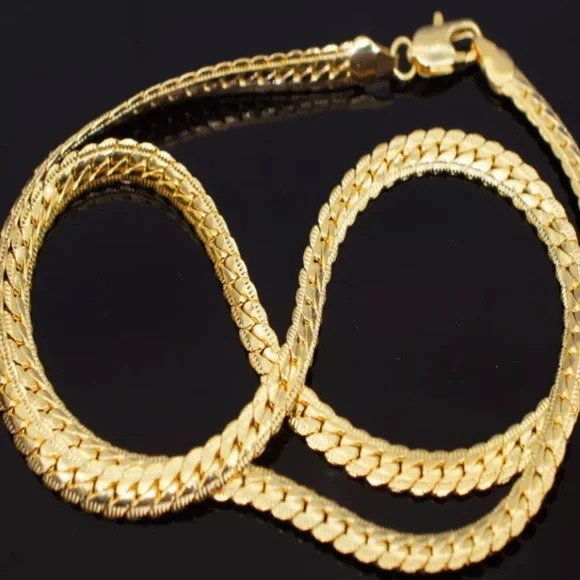18K gold plated snake chain necklace - Picture 4 of 4